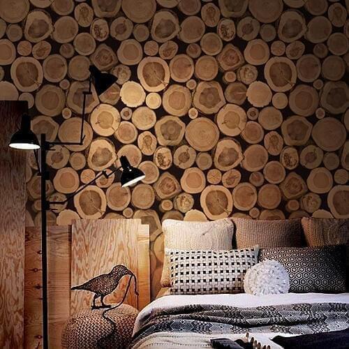 Chinese style 3d papel parede 3d Wallpaper Rolls grain wallcoverings wood stake for background 3d wall paper
