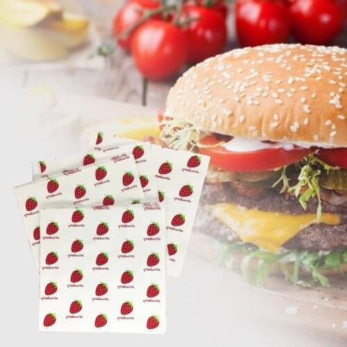 50 Sheets Oil-Proof Wax Paper Food Wrapper Paper Bread Sandwich Burger Fries Wrapping Baking Tools Fast Food Bread Oilpaper