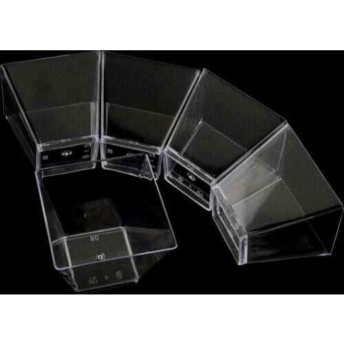 50Pcs Mini Small Plastic Square Dessert Cup Sauce Starter Party Tableware Decor
