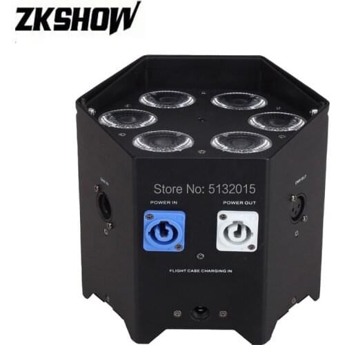 6PCS/Lot 6*18W RGBWAUV LED Par Flat Uplight Battery Wireless IRC DMX Pro Stage Lighting DJ Disco Party Club Music With Flycase