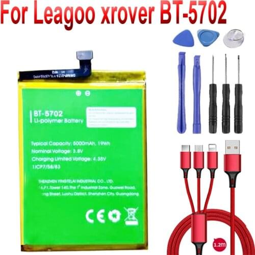 5000mah battery for LEAGOO Leagoo xrover BT-5702 Mobile Phone 3.8v
