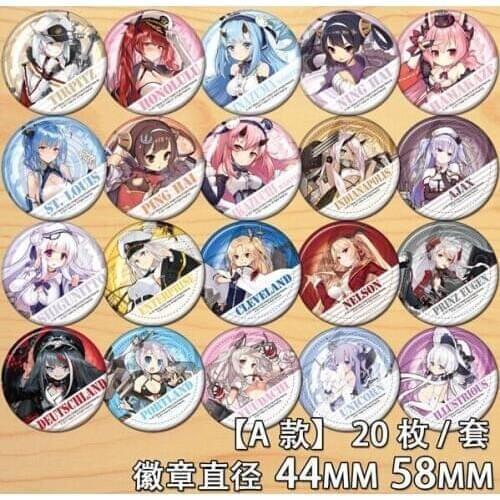 Anime Azur Lane Eagle Union Northern Parliament Sakura Empire Figure 4625 Badges Round Brooch Pin Gifts Kids Collection Toy