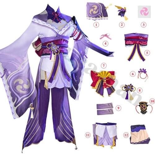 Genshin Impact Cosplay Raiden Shogun Baal Cosplay Costume Dress Eye Of God Accessory 12pcs Halloween Woman Suit Sexy Costumes