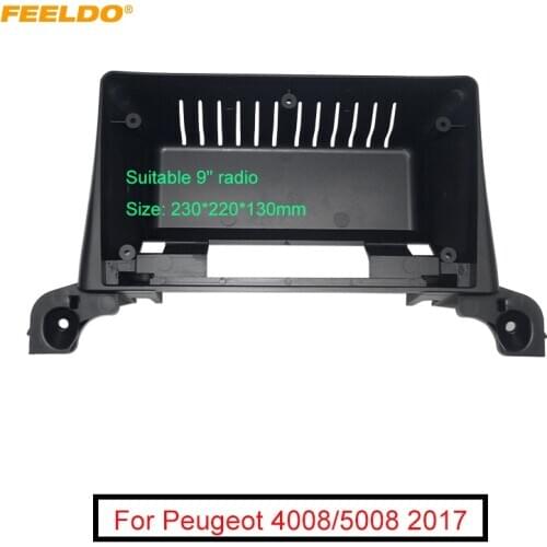 FEELDO Car Stereo 2Din 9" Big Screen Fascia Frame Adapter For Peugeot 4008 5008 Audio Dash Panel Frame Fitting Kit