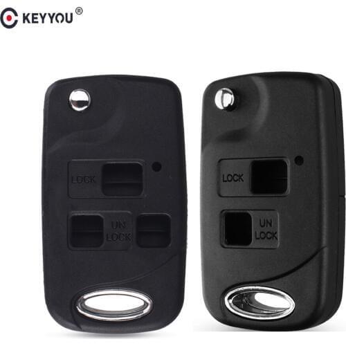 KEYYOU 10pcs Flip 2/3 Button Remote Key Shell Case For Toyota Yaris Prado Tarago Camry Corolla Land Cruiser RAV4 Avalon Echo