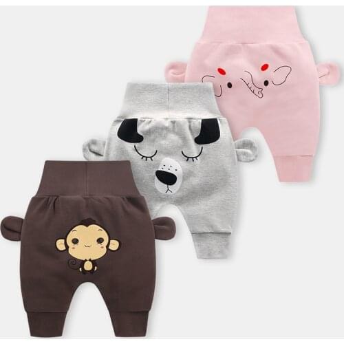 Baby High-Waisted Pants Boys And Girls Newborns Wear Spring And Autumn Cartoon Pattern Casual Home Trousers WT190