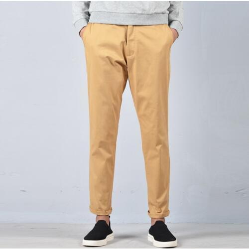 2018 Autumn and winter new mens cotton slim stretch feet long pants solid casual mens trousers 38 pencil pants men pantalones