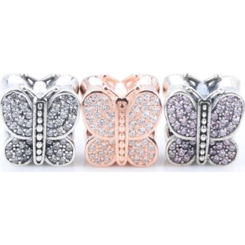 DoDoFly Valentines Day S925 Sterling Silver New Butterfly Heart Creative Beads Fit Original Bracelets Women Jewelry Gifts