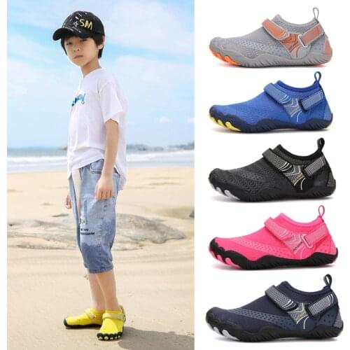 Breathable Quick-Dry Water Shoes for Children Upstream Non Slip Outdoor Sports Beach Shoes Kids Wearproof Barefoot Sneakers Boy