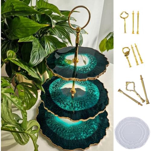 New Three-Layer Fruit Dish Silicone Mold For DIY Crystal Epoxy Mold Resin Tray Coaster Clay Casting Mould Handmade Craft Making