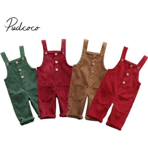 2020 Baby Summer Clothing Child Boys Toddler Kids Overalls Suspender Trousers Casual Corduroy Baby Bib Pants Solid Outwear 0-5T