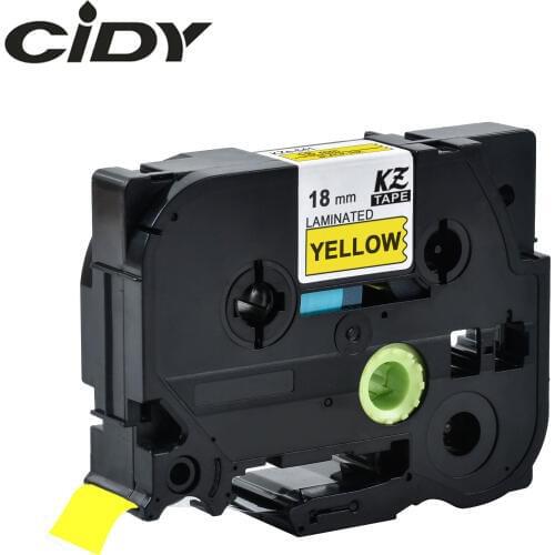 CIDY 100pcs laminated tze tape Compatible TZe641 TZe 641 TZ-641 TZe-641 TZ641 TZ 641 black on yellow for Borther Label Printer