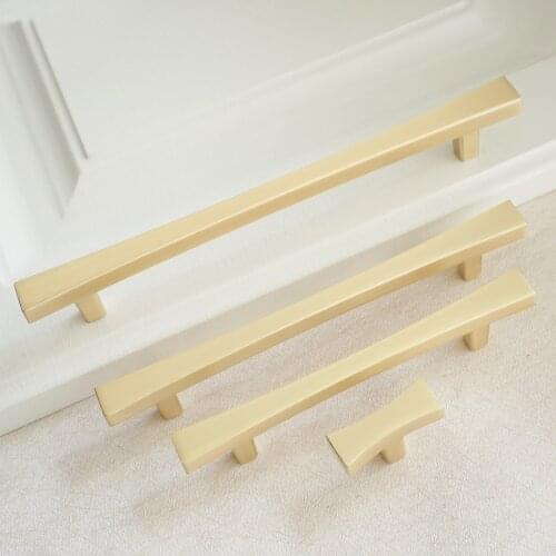 3.75" 5" 6.3" Brass Dresser Pull Drawer Knobs Zinc Alloy Door Pulls Kitchen Cabinet Handles 96 128 160mm Furniture Hardware