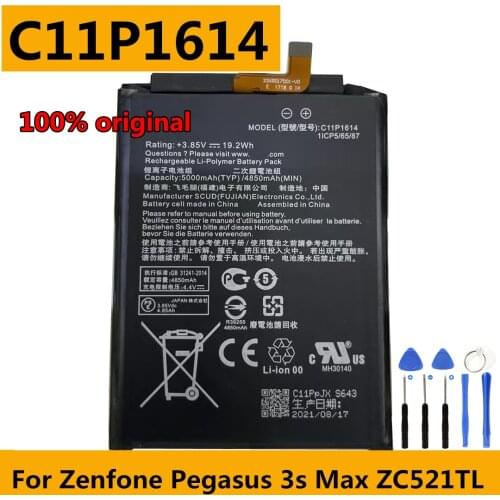 New Original Real 5000mAh C11P1614 Battery For ASUS Zenfone Pegasus 3s Max ZC521TL X00GD Dual SIM TD-LTE Smart Phone