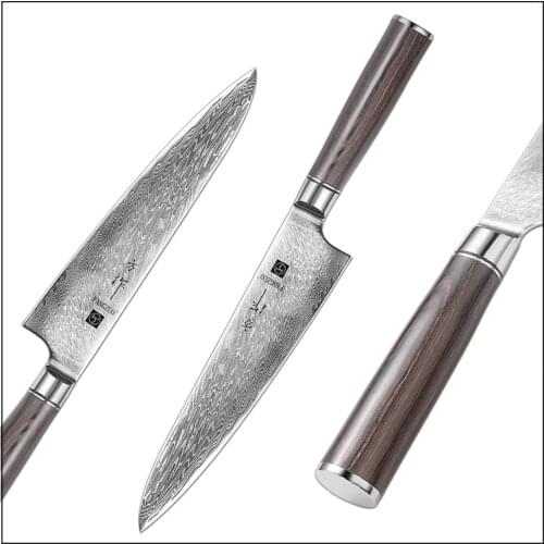 FANGZUO New F210 8'' Chef Knife 67 Layers Damascus Steel Japanese for KitchenPremium Pakkawood Handle Meat Utility knife Cleaver