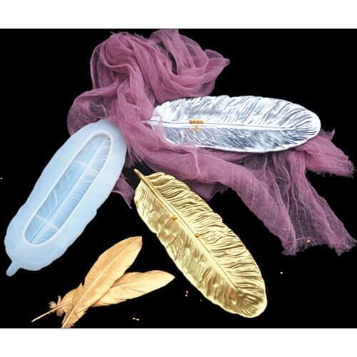 Angel Wing Tray Silicone Jewelry Resin Mold Large Feather Dishes Plate Mold Resin Casting Mold Jewelry Art Craft Tool