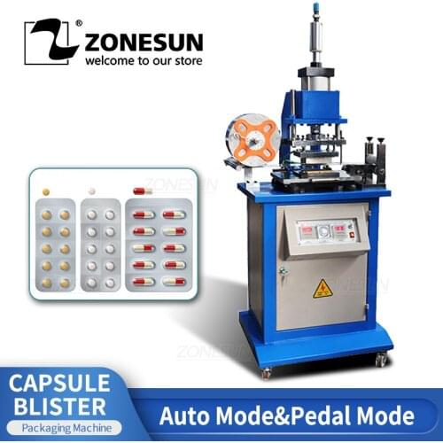 ZONESUN ZS-CP210 Semi-Automatic Medical Pill Tablet Blister Sealing Packing Machinery for Tablet Die Pill Capsule