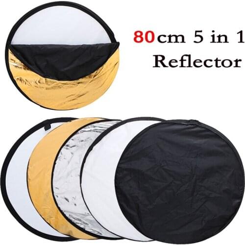 Godox 32" 80cm 5 in 1 Portable Collapsible Light Round Multi Color Lighting Disc Photographic Reflector for Studio