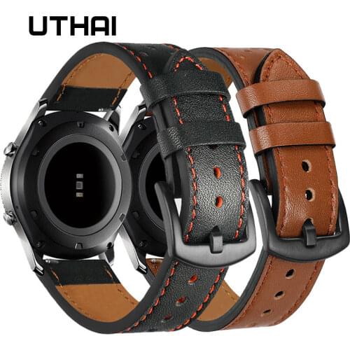 UTHAI P10 20mm Watch Strap Classic Calf Leather 22mm Watch Band With Leather Watch Strap Switch ear Watchbands Free shipping