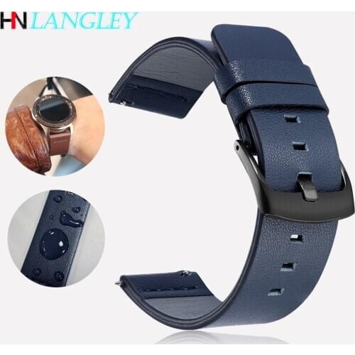 18/20/22/24 mm Oil Wax Leather Watch band Quick Release Strap for Amazfit Huawei GT 2 Galaxy Watch 42/46 mm Active Watch Bands