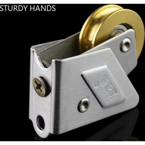 2pcs/lot Stainless Steel Curtain Track Rollers Sliding Door Roller Ball Bearing Pulley Cupboard Door Sliding Track Accessories