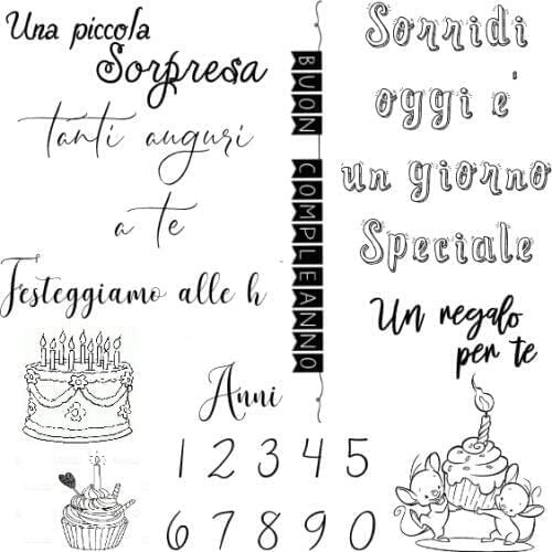 Happy birthday with Italian words Transparent Clear Silicone Stamp/Seal for DIY scrapbooking A1269