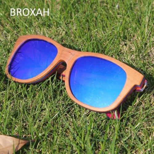 Retro Wood Sunglasses Men Women 2020 Polarized Sun Glasses Skateboard Wooden Frame Driving Glasses Mirror Shades UV400 Oculos