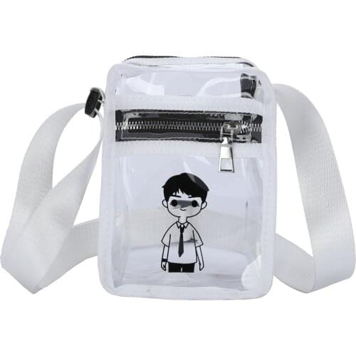 2021 Fashion Women Cartoon Character Print Shoulder Crossbody Bag Transparent Handbag Women Pleated Female Handbag