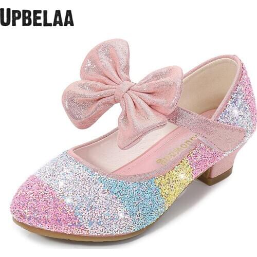 Children Shoes Girls Princess Leather Shoes Candy Color Casual Glitter Kids Sandals Soft Party Dance Girls Performance Shoes