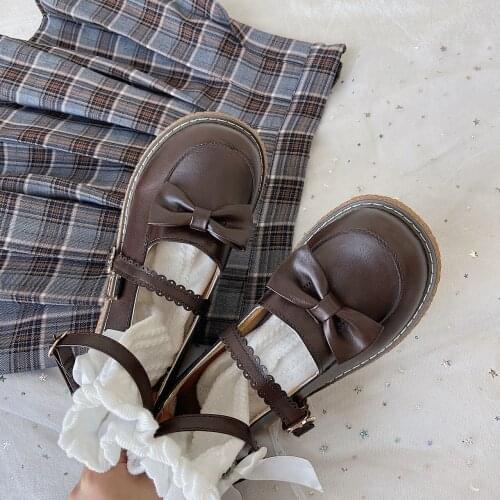 Lolita shoes female round head cute student soft sister uniform big head doll shoes Japanese small leather shoes