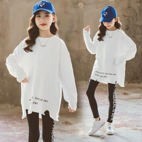 Girls Spring Autumn Long-sleeved T-shirt 2021 New Childrens Inner Wear Loose Long Bottoming Top