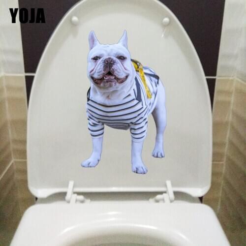 YOJA 14.5X24.3CM French Bulldog Fashion Home Wall Stickers Toilet Decor WC Accessories T1-2421