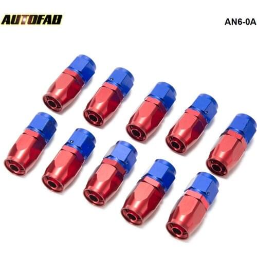 10PCS/LOT Universal AN6 Straight Anoized Aluminum Oil Fuel Hose End Fitting Oil Cooler Adapter Kits AN6-0A