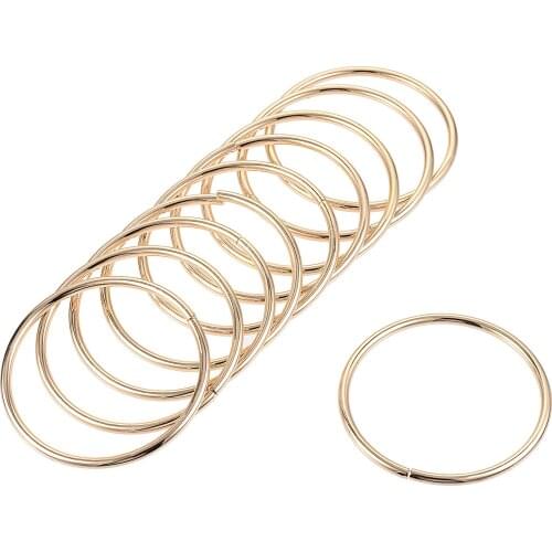 Uxcell 2.36"(60mm) O Rings Metal for Straps Bags Belts DIY Crafts Gold Tone 10 Pcs