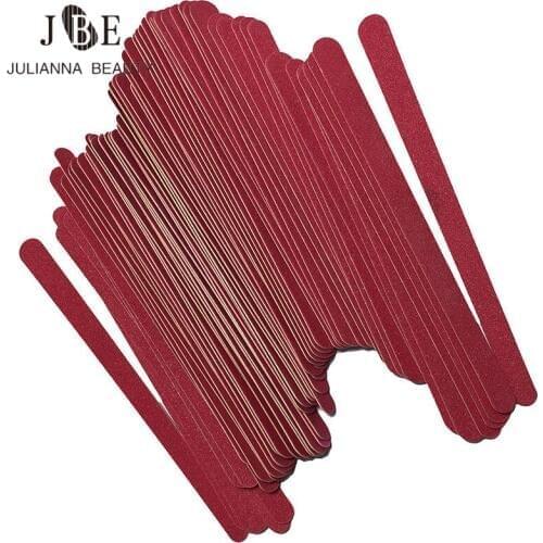 20pcs Professional Wood Nail Sandpaper Nail Files Sanding Nail Buffer Salon Manicure Procedure Nails Tools Red Color