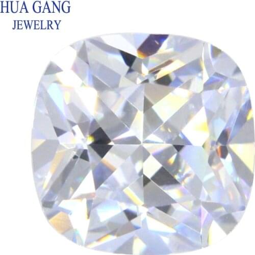 3x3~15x15mm 7A White Cushion Cut Shape Princess Cut CZ Stone Synthetic Gems Cubic Zirconia For Jewelry