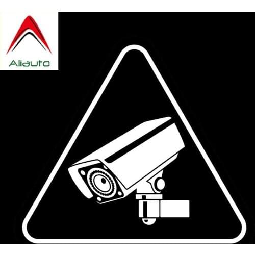 Aliauto Warning Car Sticker Cool CCTV Sign Camera Tool Vinyl Accessories PVC Decal for Hyundai Tucson Peugeot 407 VW,13cm*11cm