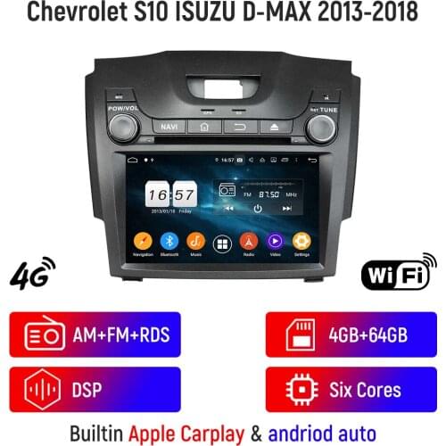 4G+64G Car Video Players For Chevrolet S10 Colorado Isuzu D-max 2013-2018 Android 10 DVD GPS Radio Stereo Intelligent System