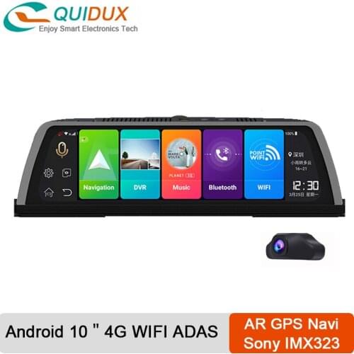 4GB+32GB AR Navigation Car DVR Center Console 10Inch Android 8.1 Dashboard Camera RegistrarADAS 4G Wifi GPS Dashcam 1080P