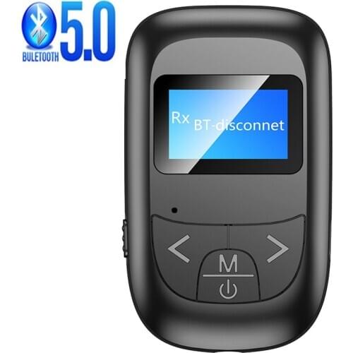 5.0 Bluetooth Adapter LED Screen Wireless Audio Blue Tooth Transmitter Receiver for PC TV Car 3.5mm AUX Music Sender Adaptador