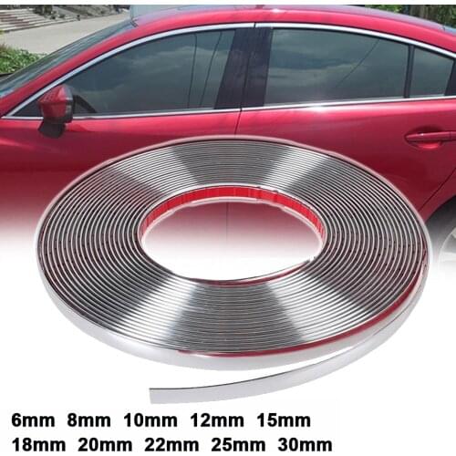 BOOMBLOCK 6-30mm Car Chrome Strip Decoration Styling For BMW e90 e60 e39 e46 f10 F30 VW Golf 7 Passat b6 Peugeot 206 Audi a3 a4