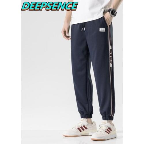 2021 New Spring Autumn Casual Sports Pants Men Hip Hop Chic Letter Print Drawstring Loose Fit Fashion Streetwear Pants Men
