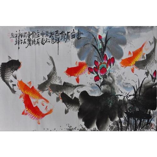 Carp The wooden puzzle 1000 pieces ersion jigsaw puzzle white card adult childrens educational toys