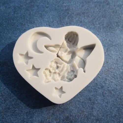 DIY Baking Angel Moon And Star Modeling Baking Mold Liquid Silicone Mold Sugar Cake Decorating Tool A028