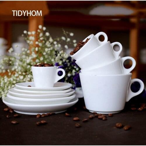 Espresso Coffee Cup Ceramic Cup Pure White Ceramic Cup Multi-Specification Espresso Coffee Cup Mug Set Cup And Saucer Set