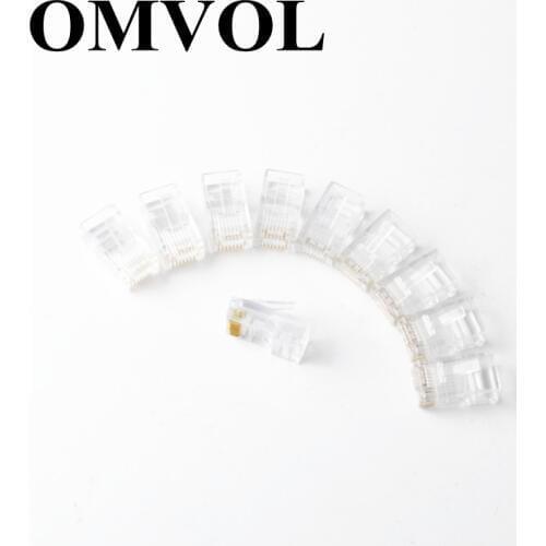 Brass Pins ! RJ45 8P8C Modular Jack Network Male Plugs 8 Pin CAT5 Modular Plug Network Connector Networking Adapter