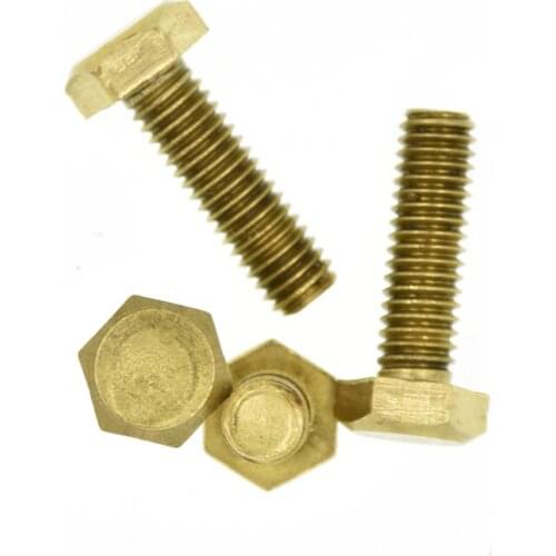 M4 M5 M6 M8 Brass screws copper outer six corner bolts copper six corner screws DIN933 six bronze screws and screws