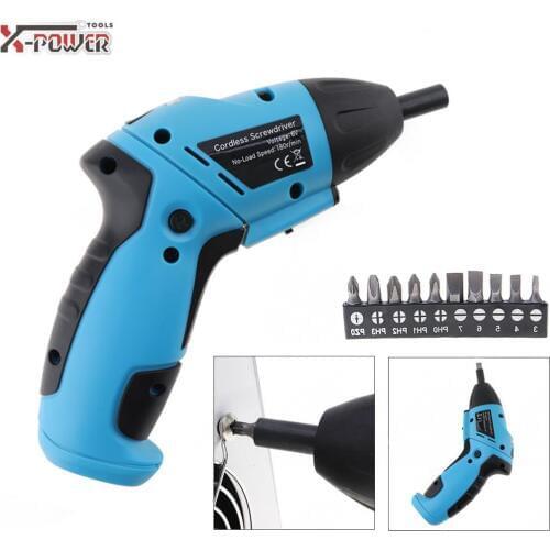 Mini 6V Battery Operated Cordless Electric Screwdriver with LED Lighting and Bidirectional Switch for Household Maintenance