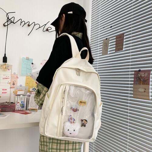 Fashion Backpacks For Women Oxford Casual Solid Simple Students Preppy Sweet Backpack Womens All-match Travel Bags Side Pockets