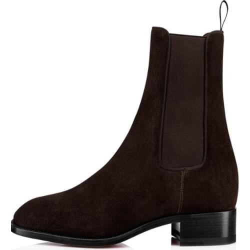 2020 autumn men fashion boots slip on suede boots male party shoes black booties Chelsea shoes wedding booties for men